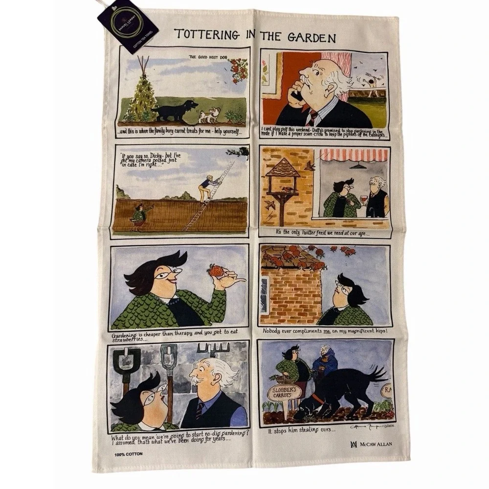 McCaw Allan Tottering by Gently Tea Towel Set of 2 Comics Old Age Gift
